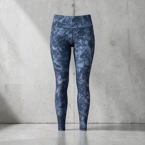 Lolë, High Rise Yoga Leggings, Gray Black Print, Size S